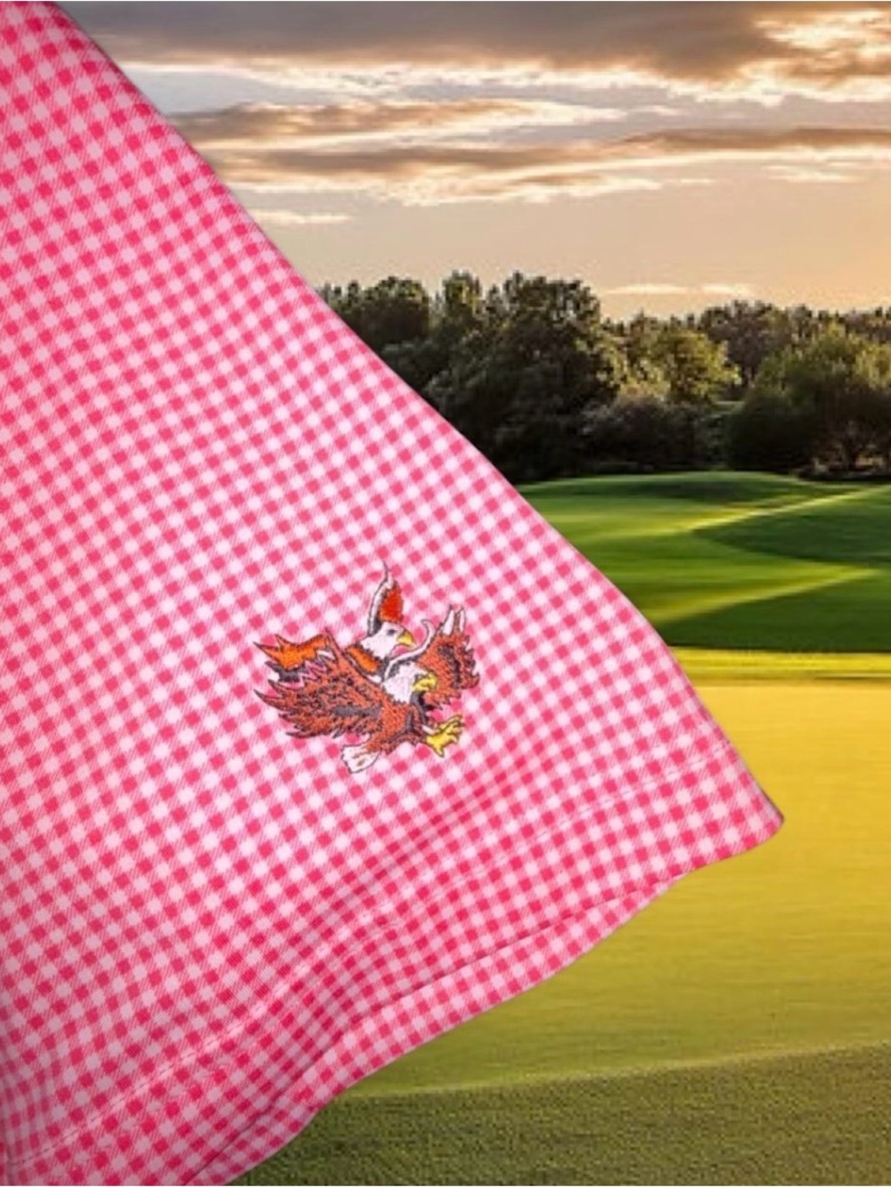 Peter Millar Summer Comfort Double Eagle Club Golf Polo Link Gingham Mens M